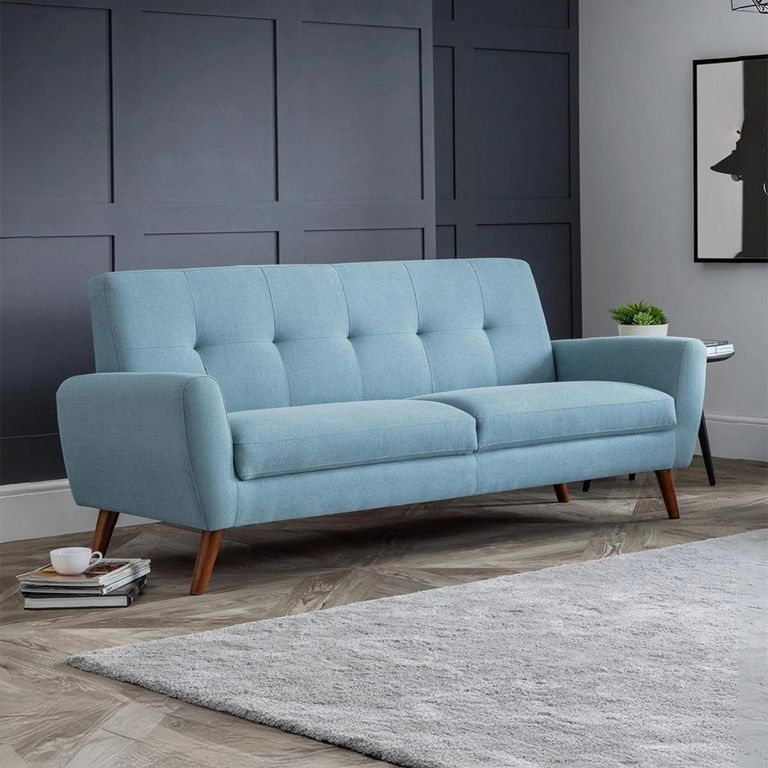 Monza Sofa - 3 Seater - Blue Fabric