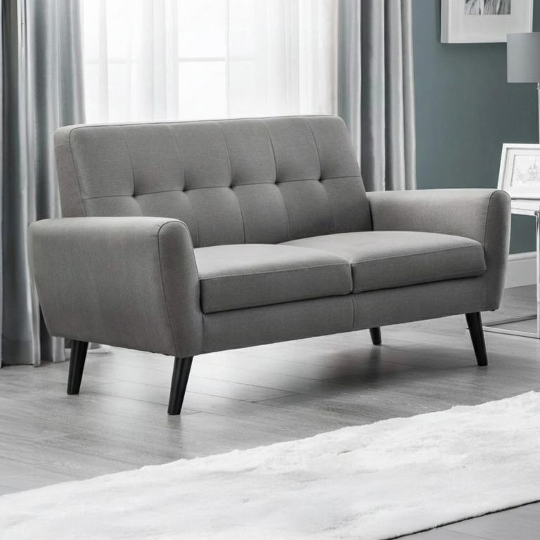 Monza Sofa - 2 Seater - Grey Linen Fabric