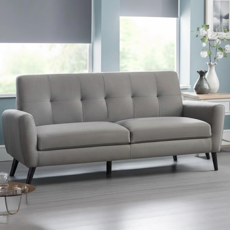 Monza Sofa - 3 Seater - Grey Linen Fabric