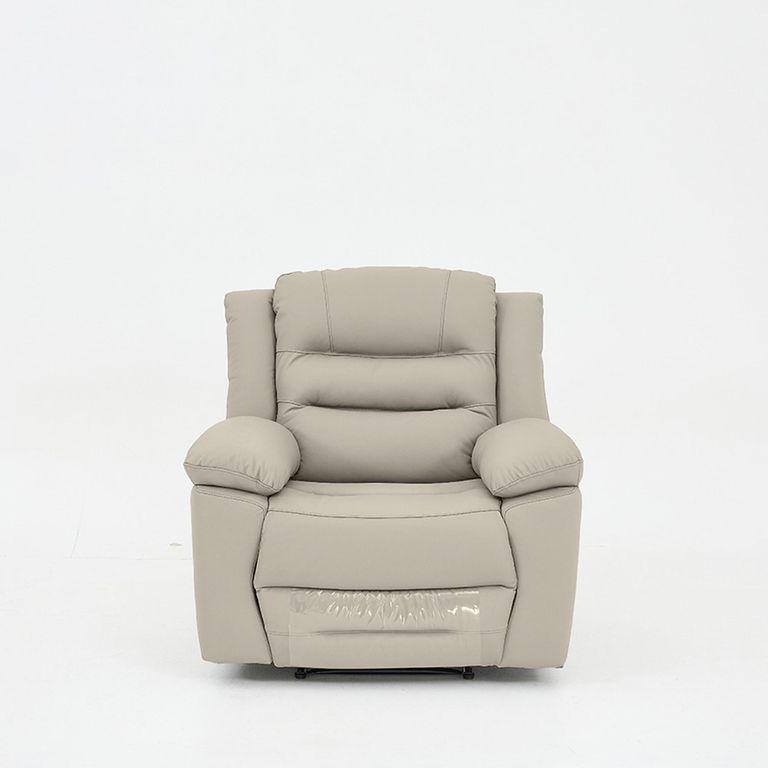 Alexandra Warm Grey Leather 3+2+1 Seater Recliner Sofa Set