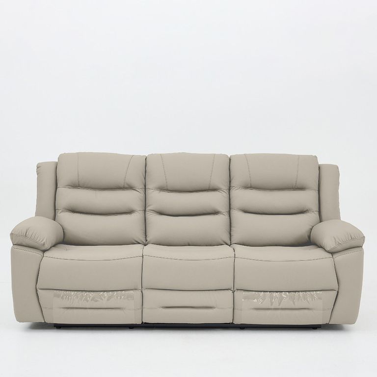 Alexandra Warm Grey Leather 3+2 Seater Recliner Sofa Set