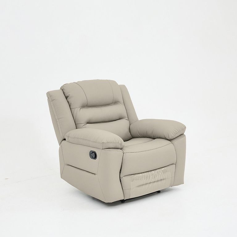 Alexandra Warm Grey Leather Recliner Armchair