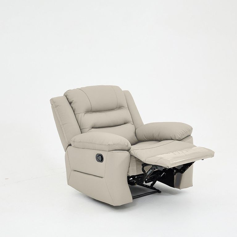 Alexandra Warm Grey Leather Recliner Armchair