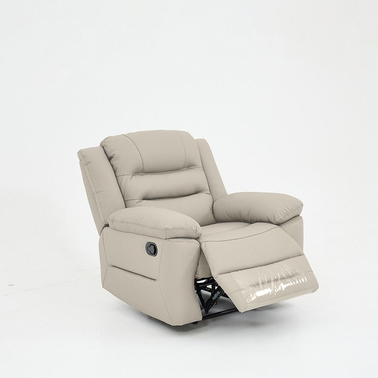 Alexandra Warm Grey Leather Recliner Armchair