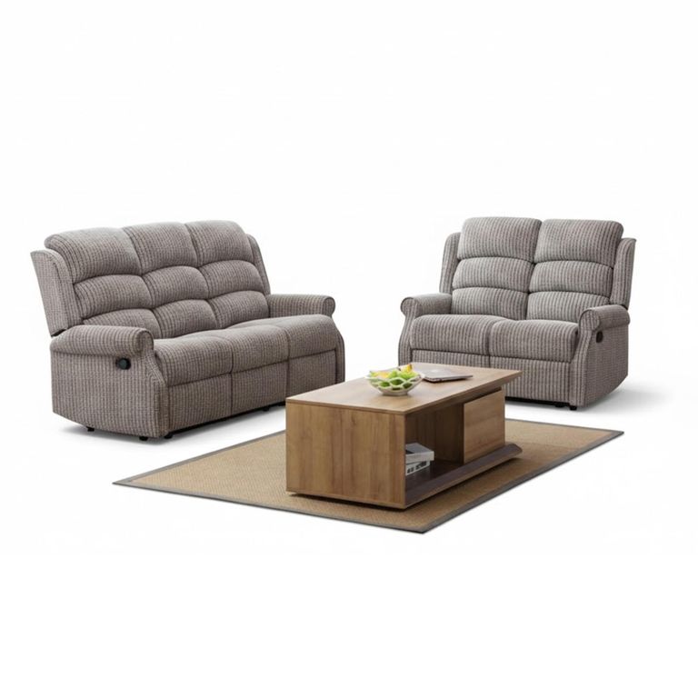 Windsor Recliner Sofa Suite - 3+2 - Latte Fabric