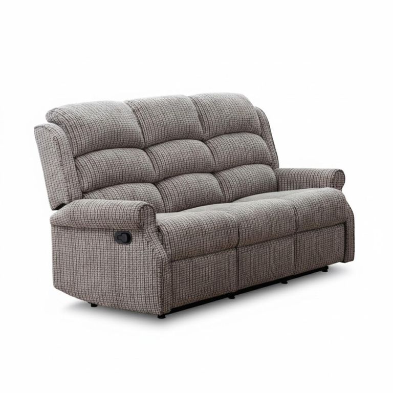 Windsor 3 Seater Recliner Sofa - Latte Fabric
