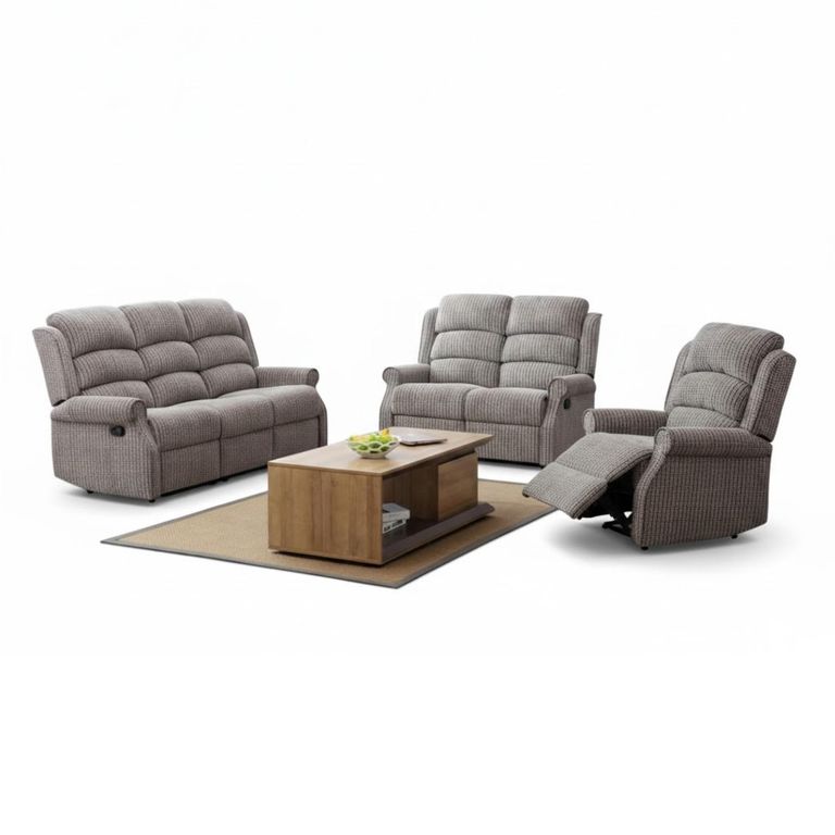 Windsor Recliner Sofa Suite - Latte Fabric
