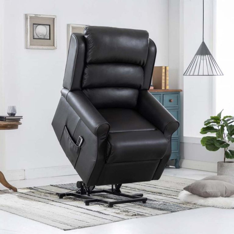 Windsor Lift and Tilt Recliner Armchair - Black Leather