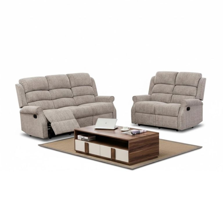 Windsor Recliner Sofa Suite - 3+2 - Natural Fabric
