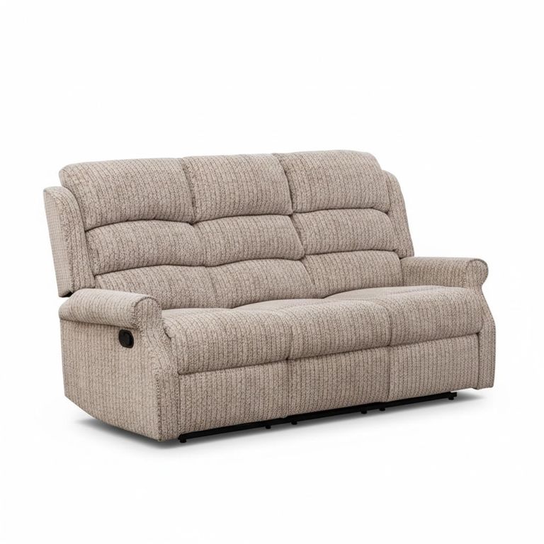 Windsor 3 Seater Recliner Sofa - Natural Fabric