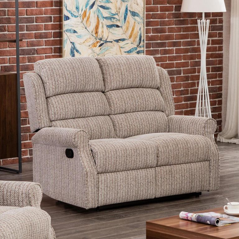 Windsor 2 Seater Recliner Sofa - Natural Fabric