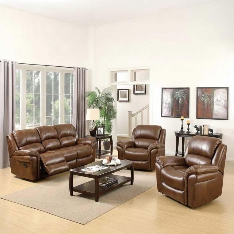 Farnham Recliner Sofa Suite - 3+1+1 - Tan Leather