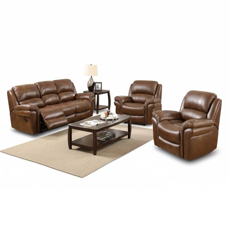 Farnham Recliner Sofa Suite - 3+1+1 - Tan Leather