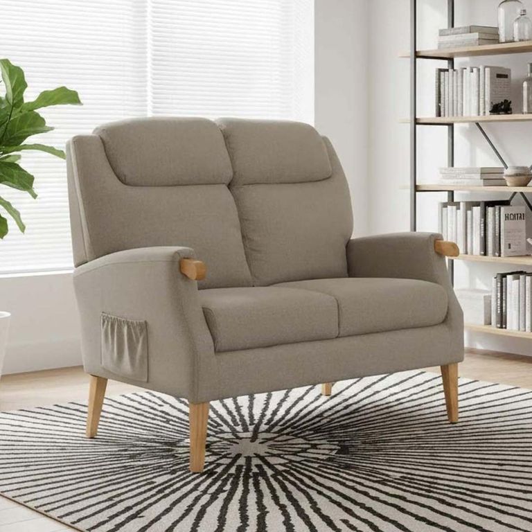 Lisbon 2 Seater Sofa - Taupe Fabric
