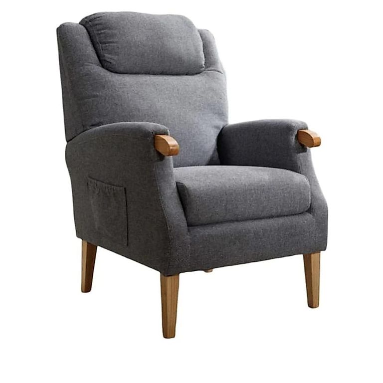 Lisbon Fireside Armchair - Grey Fabric