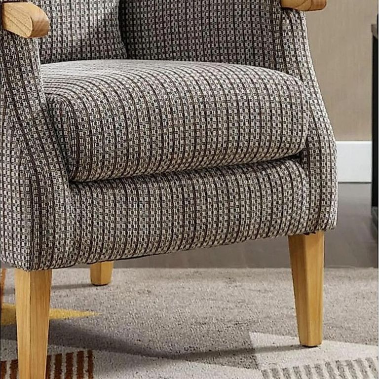 Lisbon Fireside Armchair - Latte Fabric
