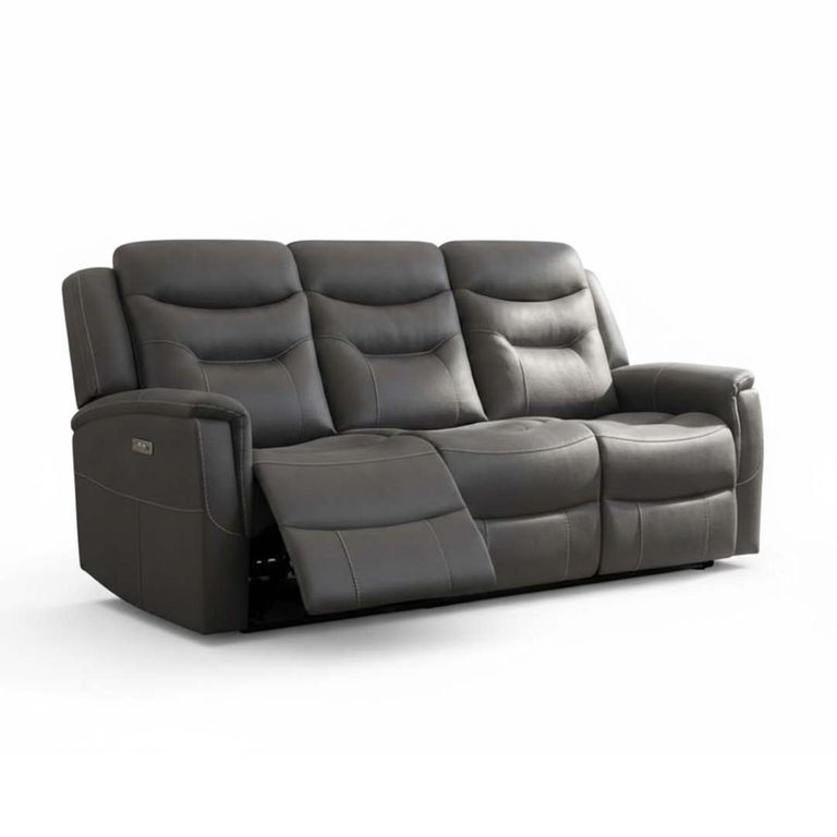 Harrogate 3 Seater Recliner Sofa - Grey Fabric
