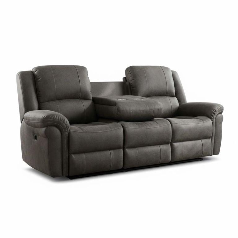 Gloucester 3 Seater Recliner Sofa - with Console - Dark Grey