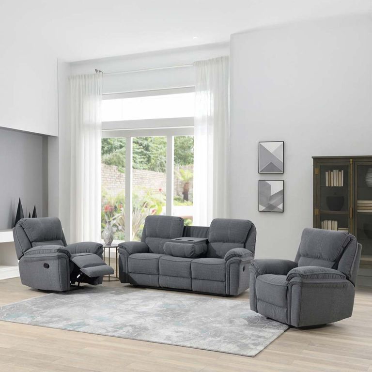 Belmont Recliner Sofa Suite - 3+1+1 - Grey Fabric
