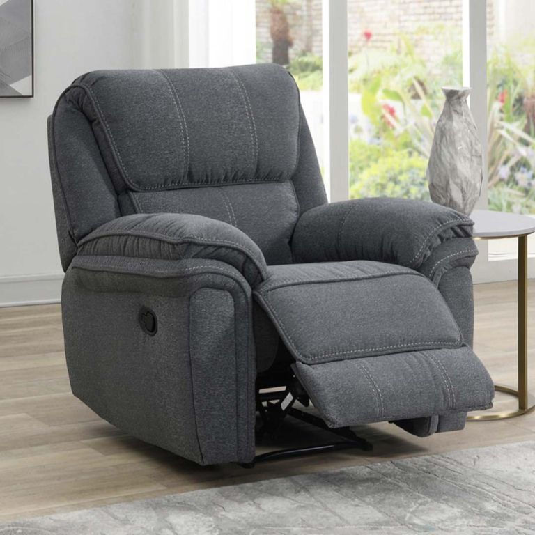 Belmont Recliner Armchair - Grey Fabric