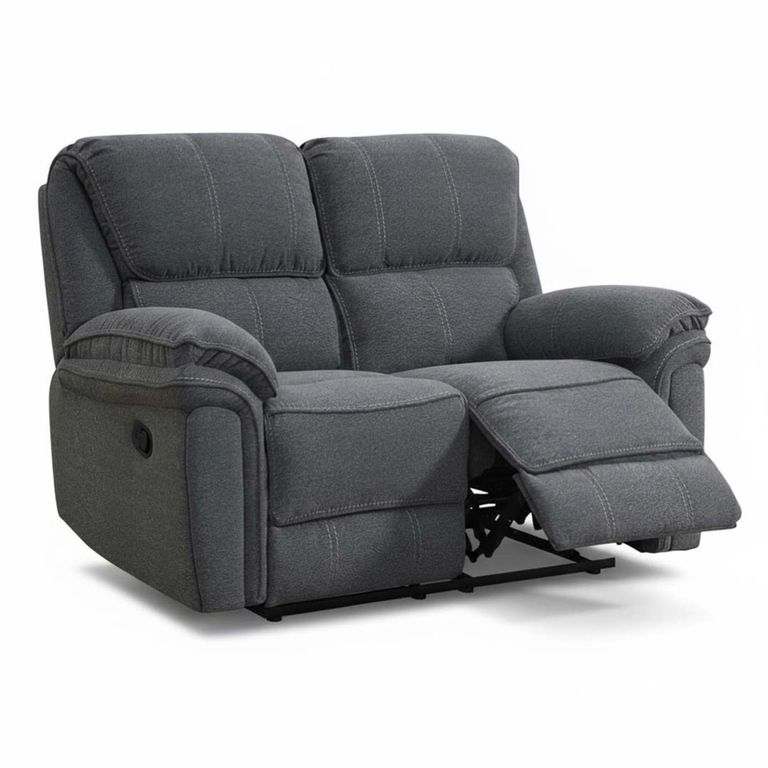 Belmont 2 Seater Recliner Sofa - Grey Fabric