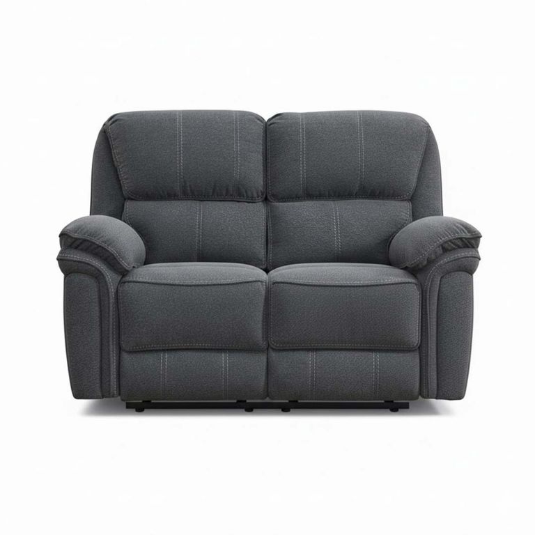Belmont 2 Seater Recliner Sofa - Grey Fabric