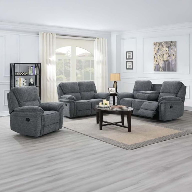 Belmont 2 Seater Recliner Sofa - Grey Fabric
