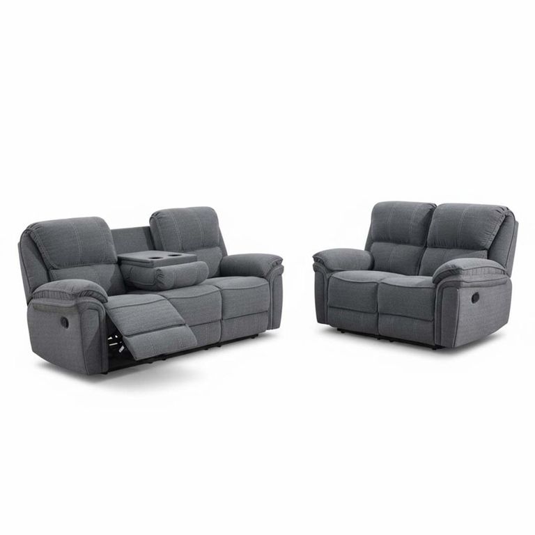 Belmont Recliner Sofa Suite - 3+2 - Grey Fabric