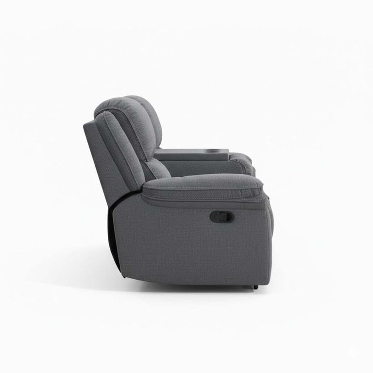 Belmont 3 Seater Recliner Sofa - Grey Fabric