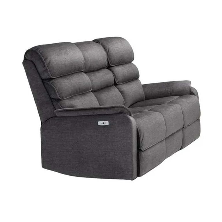 Savoy Electric Recliner Sofa Suite - 3+2 - Grey Fabric