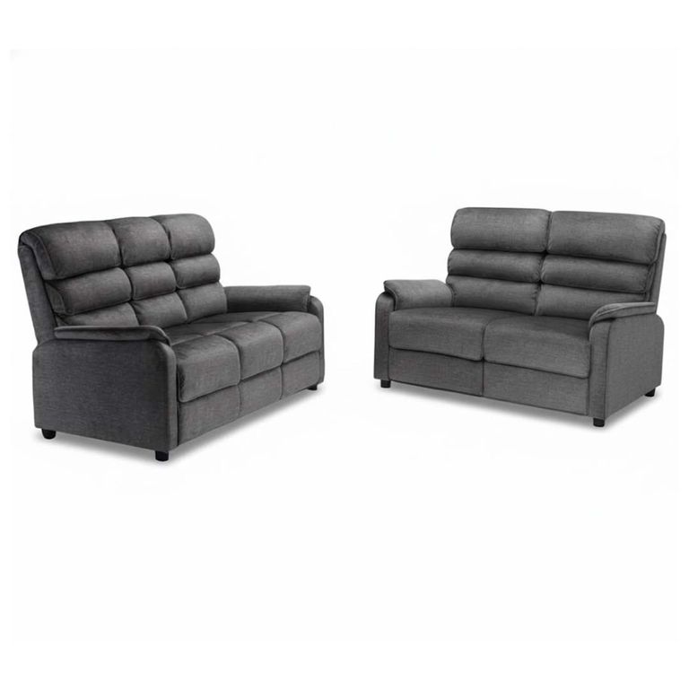 Savoy Fixed Sofa Suite - 3+2 - Grey Fabric