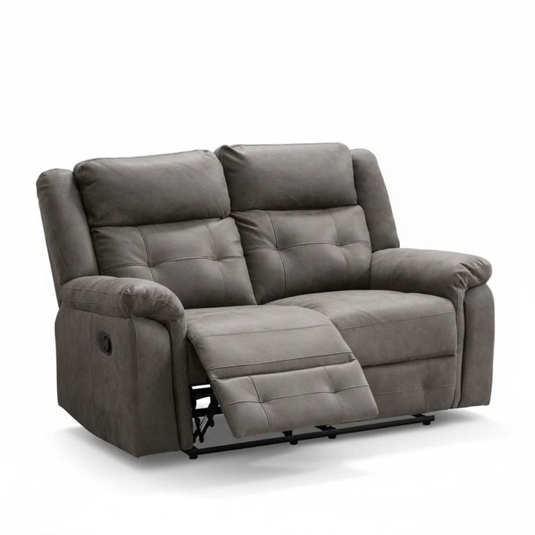 Berkeley Recliner Sofa Suite - 3+2 - Dark Grey Leather Look Fabric