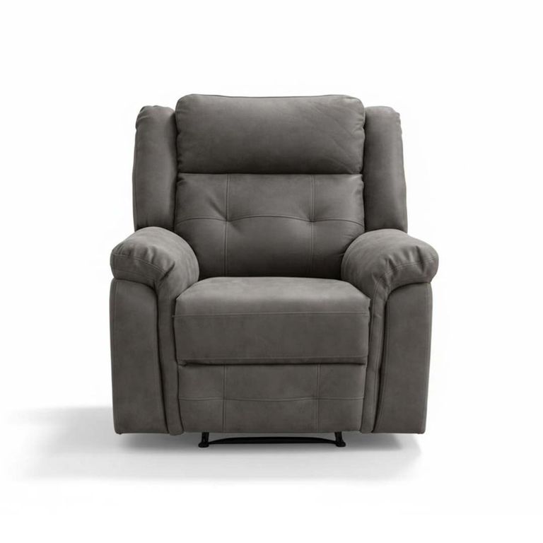 Berkeley Recliner Armchair - Dark Grey Leather Look Fabric