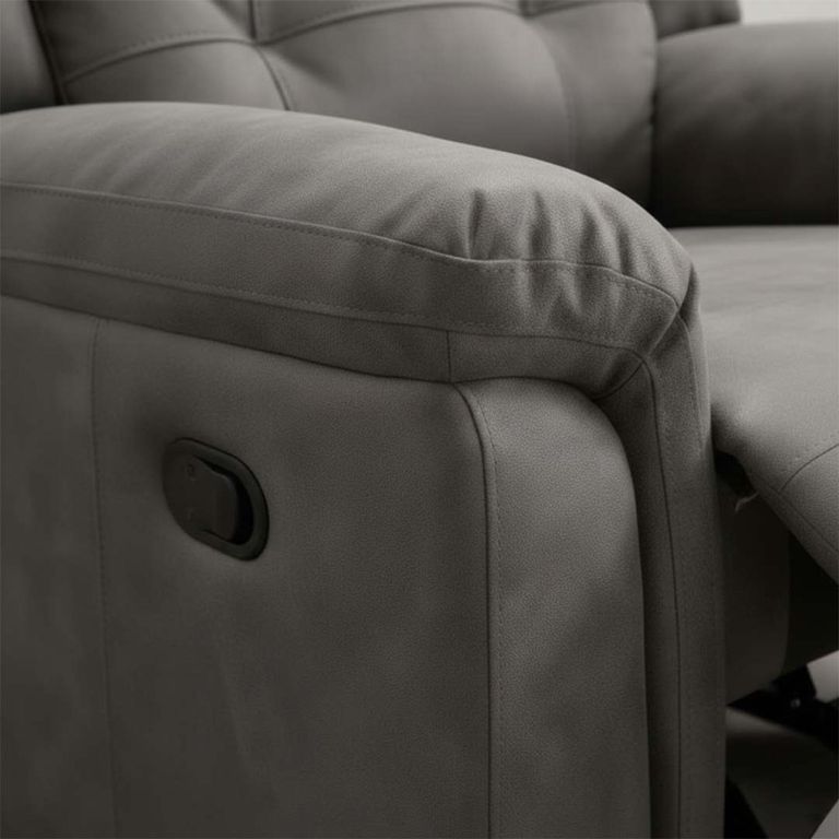 Berkeley Recliner Armchair - Dark Grey Leather Look Fabric