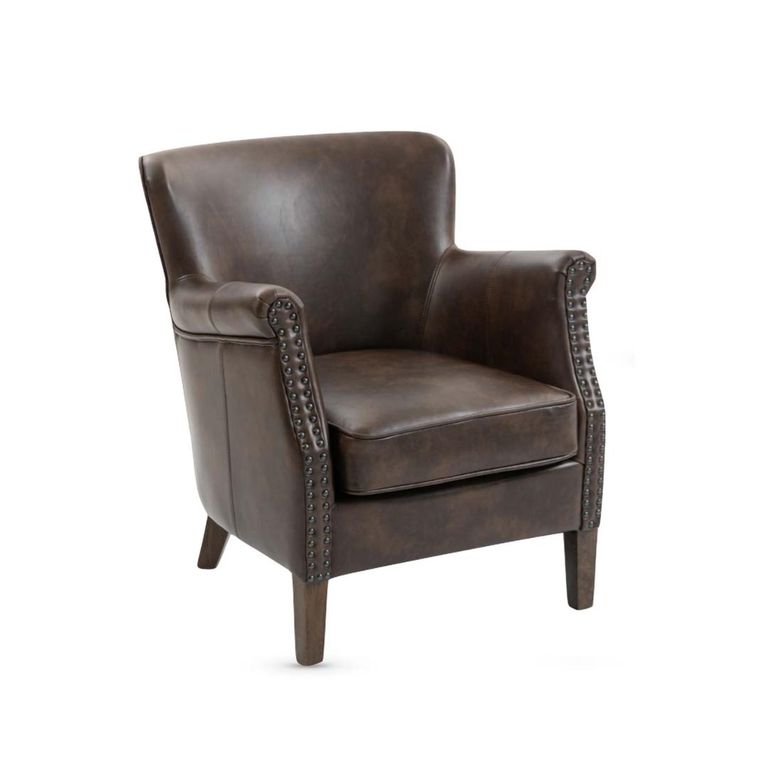 Harlow Accent Armchair - Tan Faux Leather