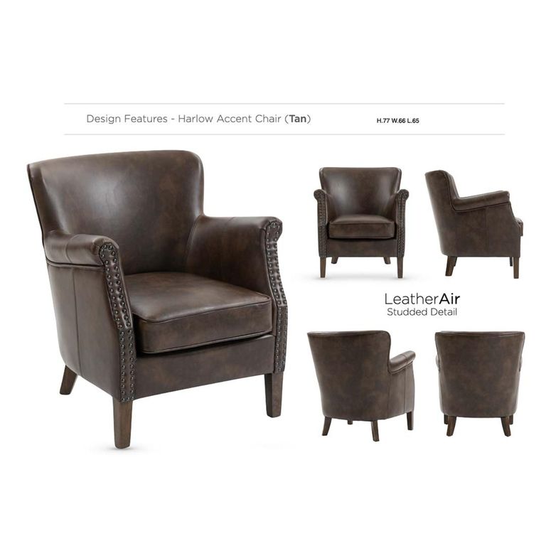Harlow Accent Armchair - Tan Faux Leather