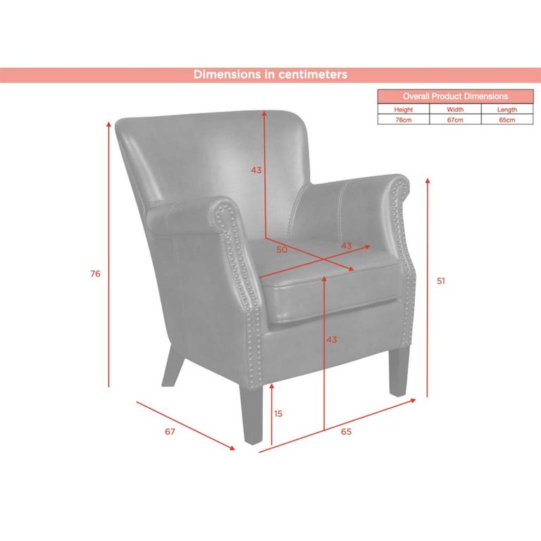 Harlow Accent Armchair - Tan Faux Leather