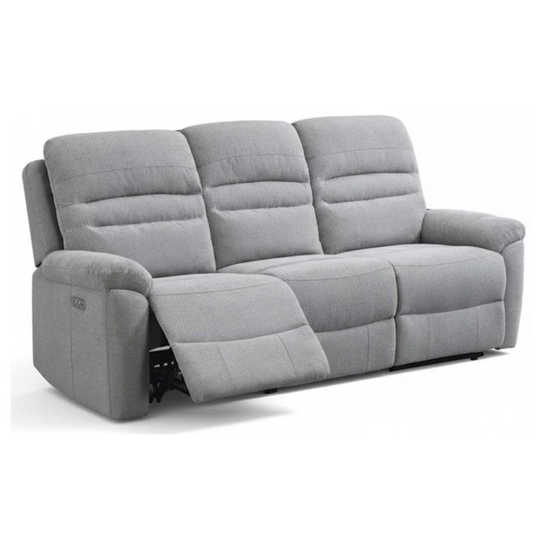 Belford 3 Seater Recliner Sofa - Grey Fabric