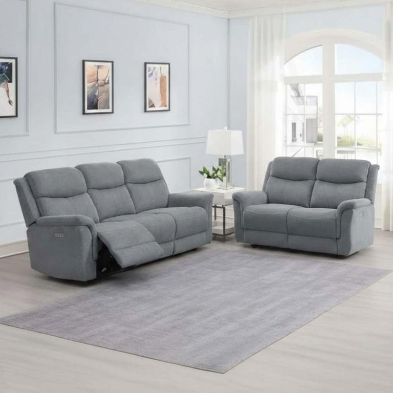 Faringdon Recliner Sofa Suite - 3+2 - Grey Fabric