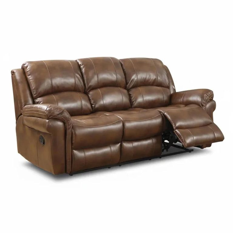 Clearance - Farnham Recliner Sofa - 3 Seater - Tan Leather - A553