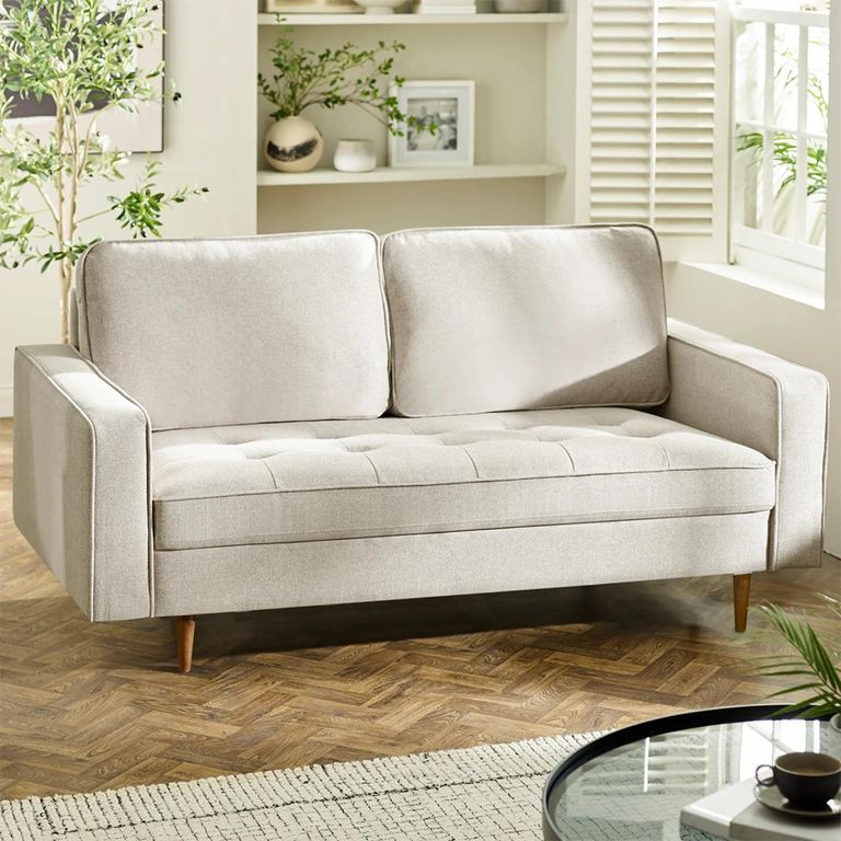 Henrietta Sofa - 3 Seater - Beige Fabric
