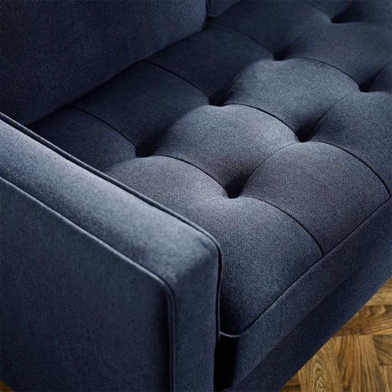 Henrietta Sofa - 3 Seater - Deep Blue Fabric