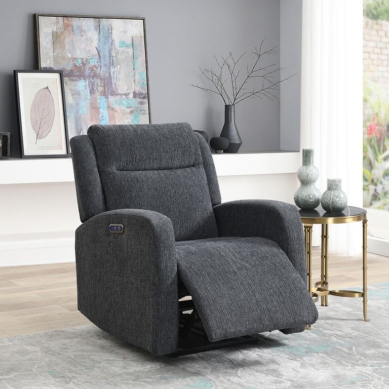 Alabama Armchair - Electric Recliner - Fabric - Charcoal
