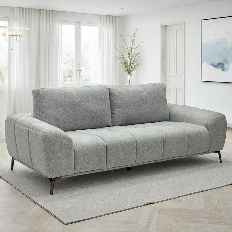 Hallie Sofa - 3 Seater - Fabric - Grey