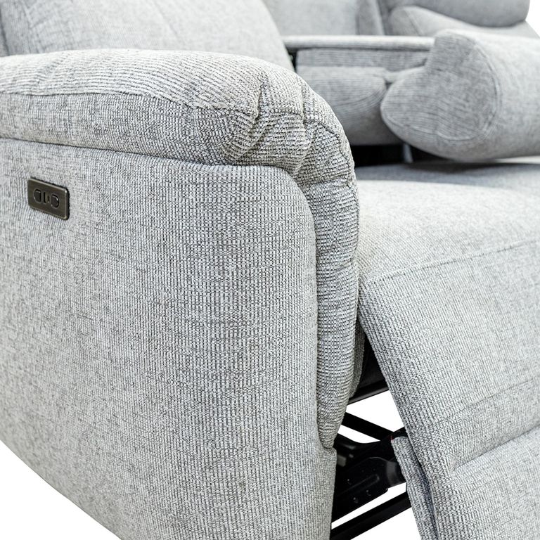 Finley Sofa - 3 Seater - Electric Recliner - Fabric - Grey