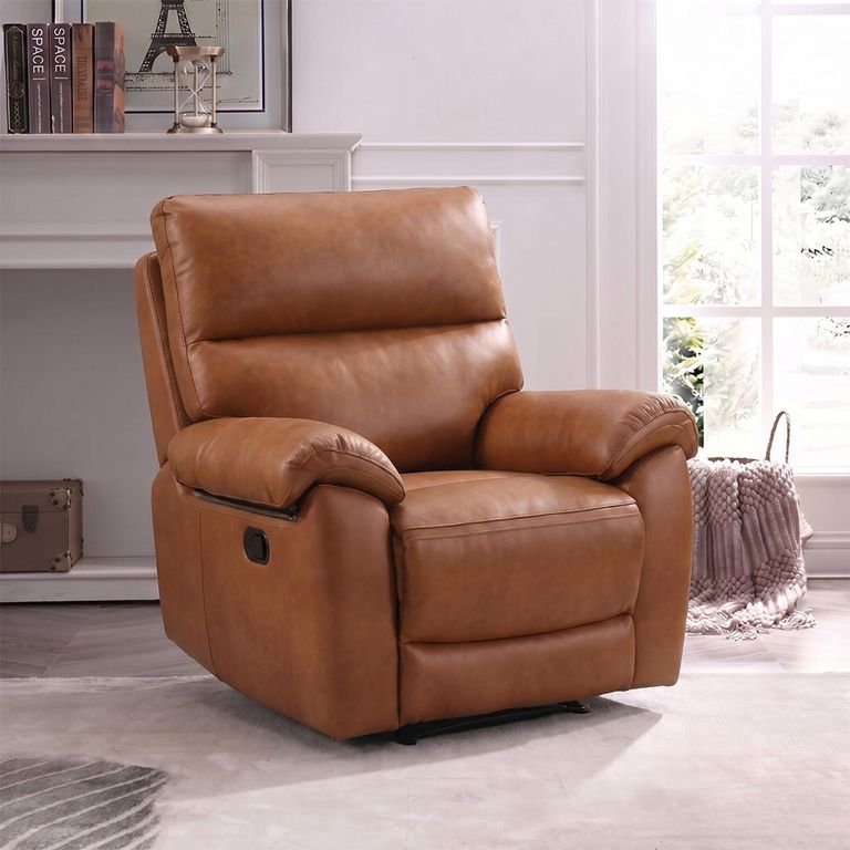 Rocco Armchair - Recliner - Tan Leather