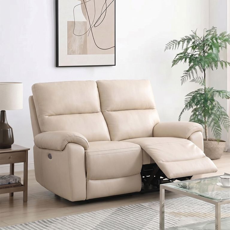 Rocco Sofa - Power Recliner - Chalk Leather - 2 Seater