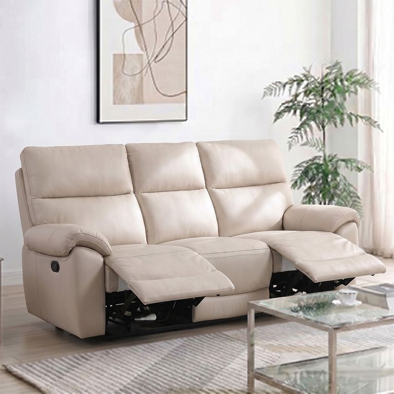 Rocco Sofa - Power Recliner - Chalk Leather - 3 Seater