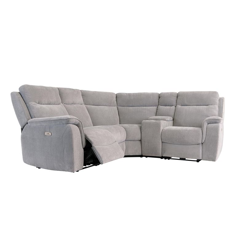 Havana Corner Sofa - Electric Recliner - Fabric - Grey