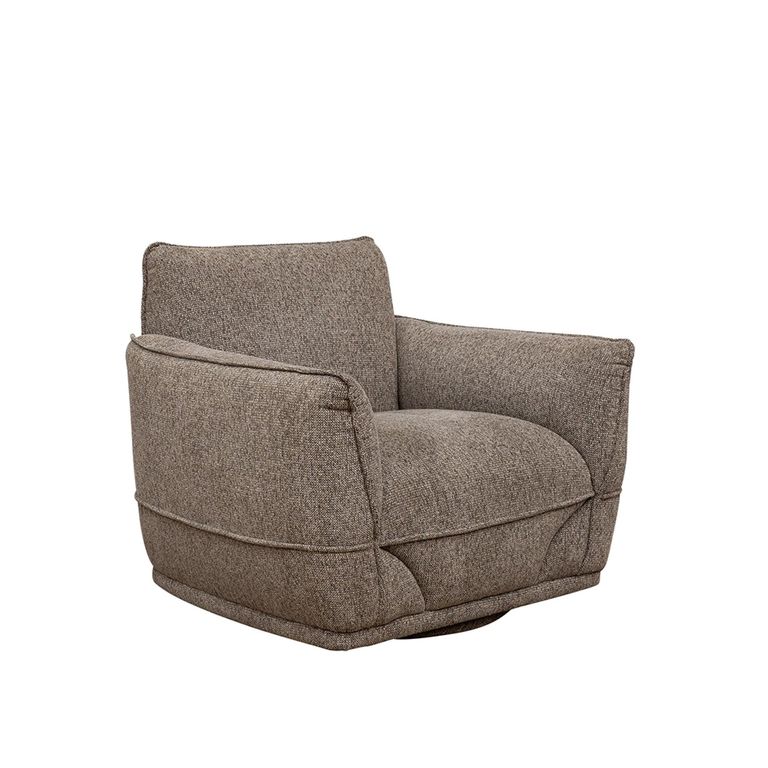 Tamson Swivel Armchair - Fabric - Pebble